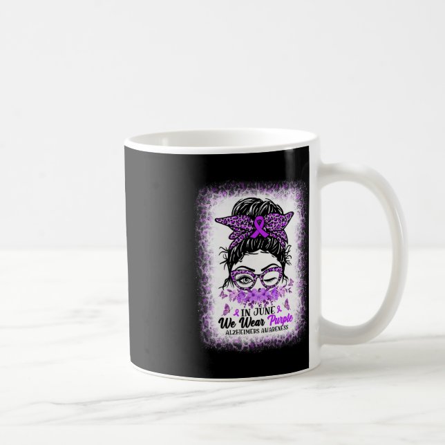 In June We Wear Purple Alzheimer Awareness Messy B Coffee Mug (Right)