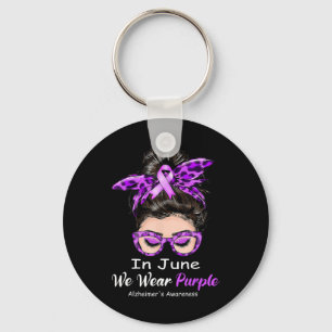 In June We Wear Purple Alzheimer Awareness Messy B Key Ring