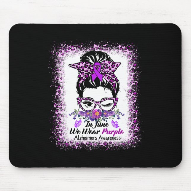 In June We Wear Purple Alzheimer Awareness Messy B Mouse Mat (Front)