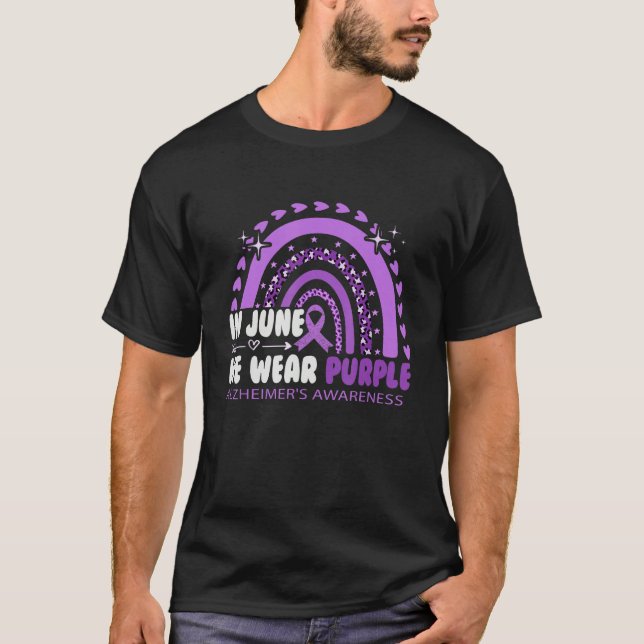 In June We Wear Purple Alzheimer's, Alzheimers Awa T-Shirt (Front)