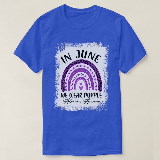 In June We Wear Purple Alzheimers Awareness Rainbo T-Shirt (Design Front)