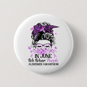 In June We Wear Purple Heimerheimer Awareness Mess 6 Cm Round Badge