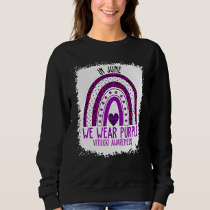 In June We Wear Purple Ribbon Vitiligo Awareness M Sweatshirt