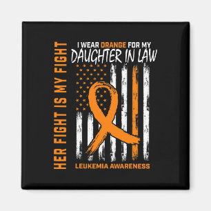 In Law Leukaemia Cancer Awareness American Flag Magnet