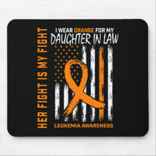 In Law Leukaemia Cancer Awareness American Flag  Mouse Mat