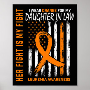 In Law Leukaemia Cancer Awareness American Flag Poster