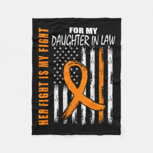 In Law Multiple Sclerosis Awareness Ms Flag On Bac Fleece Blanket