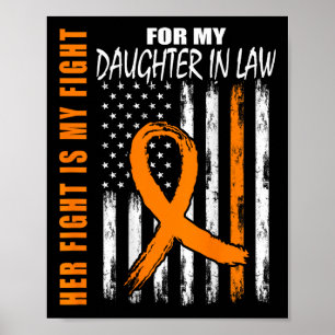 In Law Multiple Sclerosis Awareness Ms Flag On Bac Poster