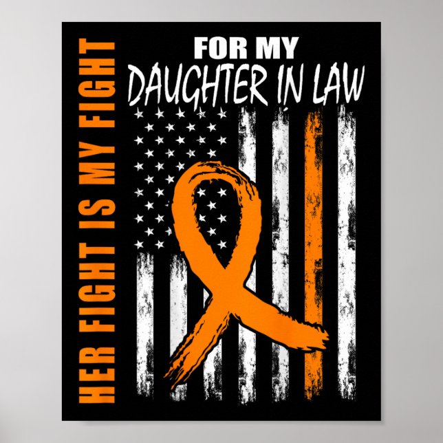 In Law Multiple Sclerosis Awareness Ms Flag On Bac Poster (Front)
