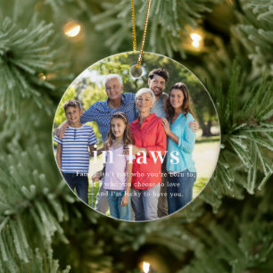 In-Laws   Sentimental Photo Keepsake Christmas Ceramic Tree Decoration