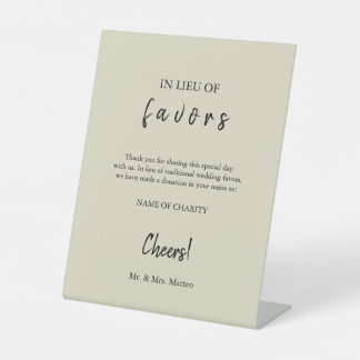 In Lieu Favours Eco-Friendly Charity Wedding Sign
