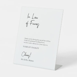 In Lieu Favours Eco-Friendly Charity Wedding Sign