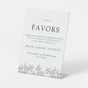 In Lieu Of Favors Elegant Pink Cherry Blossom Pedestal Sign