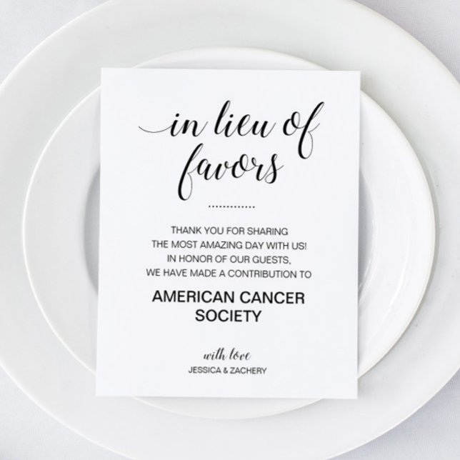 In Lieu Of Favours Charity Donation Wedding (Creator Uploaded)