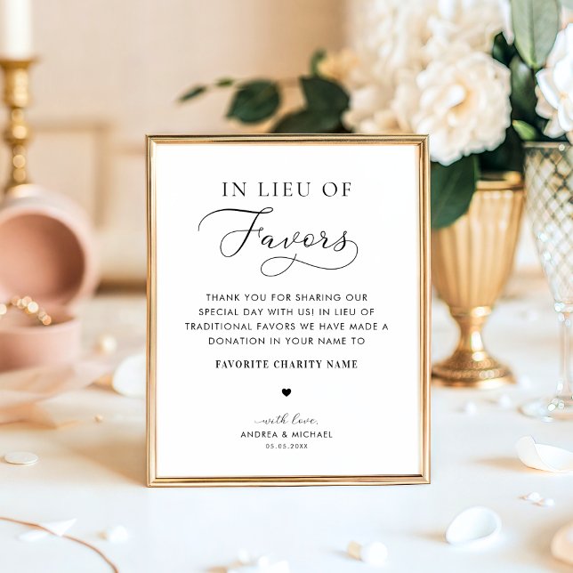 In Lieu of Favours Charity Donation Wedding Sign (Creator Uploaded)