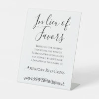 In Lieu Of Favours Donate to Charity Wedding