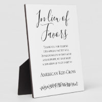 In Lieu Of Favours Donation to Charity Wedding