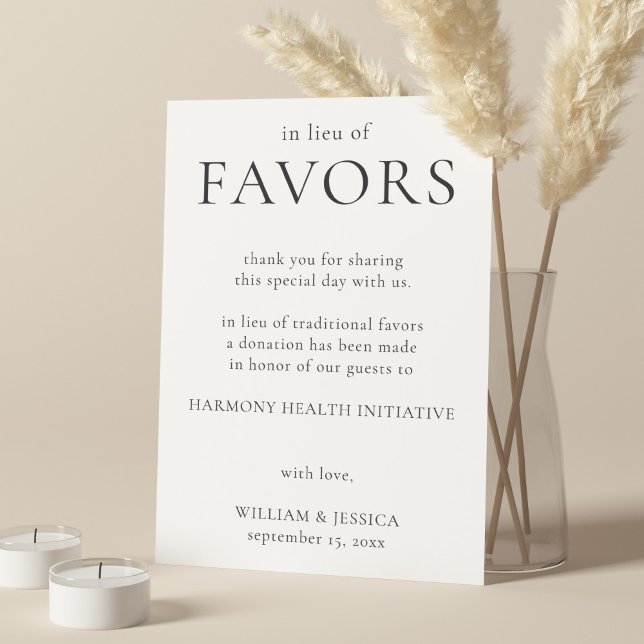 In Lieu of Favours Minimalist Wedding Donation Card (Creator Uploaded)