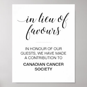 In Lieu Of Favours Wedding Sign -Alejandra