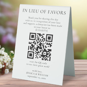 In Lieu of Favours With QR Code For Wedding Charit