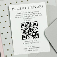 In Lieu of Favours With QR Code For Wedding Charit