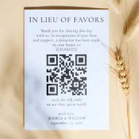 In Lieu of Favours With QR Code For Wedding Charit