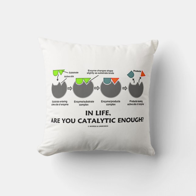 In Life, Are You Catalytic Enough? Enzyme Humour Cushion (Front)