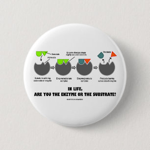 In Life, Are You The Enzyme Or The Substrate? 6 Cm Round Badge