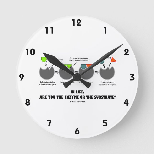 In Life Are You The Enzyme Or The Substrate? Humou Round Clock (Front)