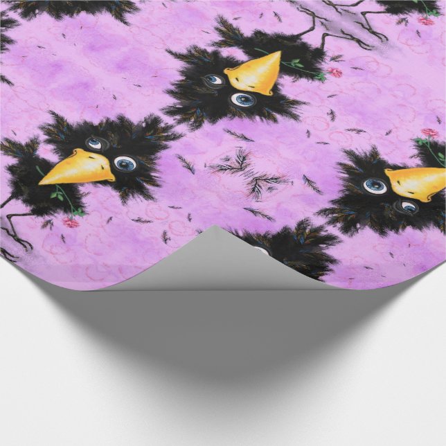 In Love Crow - Funny Wrapping Paper (Corner)