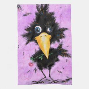In Love Crow - Gentleman - Funny Tea Towel