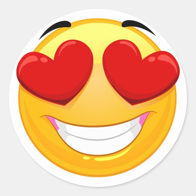 In love Emoji Classic Sticker (Front)