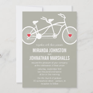 In love- Grey Bicycle Design Wedding Invitations