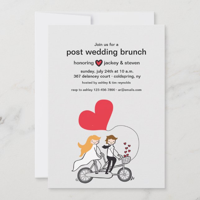 In Love Post Wedding Brunch Custom Invitation (Front)