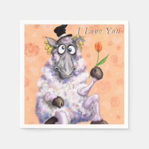 In Love Ram - I Love You - Add Your Text / Name Napkin