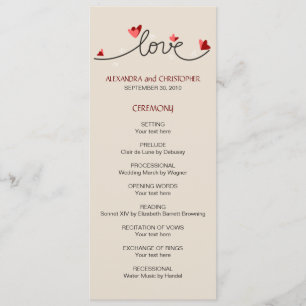 In Love Simple Elegant Text Wedding Program Programme