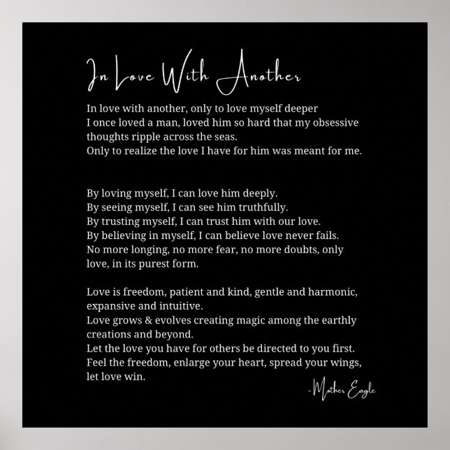 In love with another love poem poster wall art (Front)