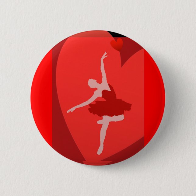 In Love With Ballet 6 Cm Round Badge (Front)