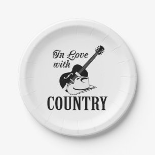 In love with country paper plate