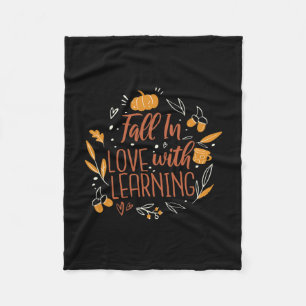 In Love With Learning Autumn Teacher Fall Fleece Blanket
