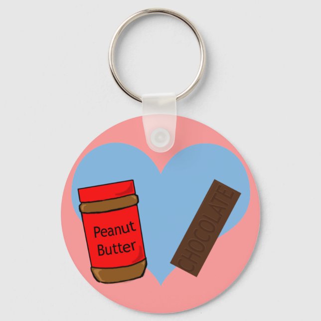 In love with Peanut Butter and Chocolate Key Ring (Front)