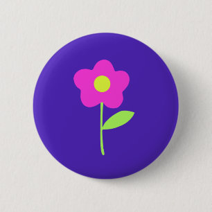 In love with pink flowers 6 cm round badge