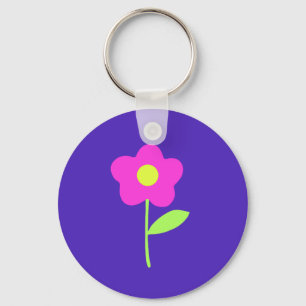 In love with pink flowers key ring
