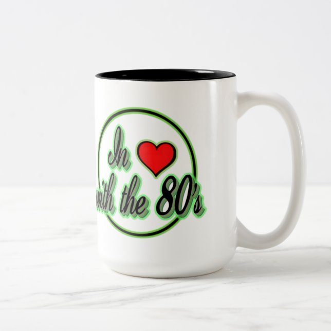 In Love With The 80's Retro Green Logo Mug (Right)