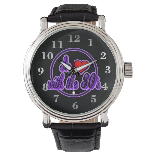 In Love With The 80's Retro Purple Logo Watch (Front)