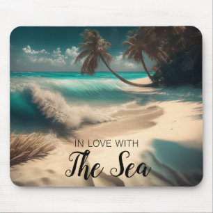 In Love with the Sea   Tropical Art Mouse Mat