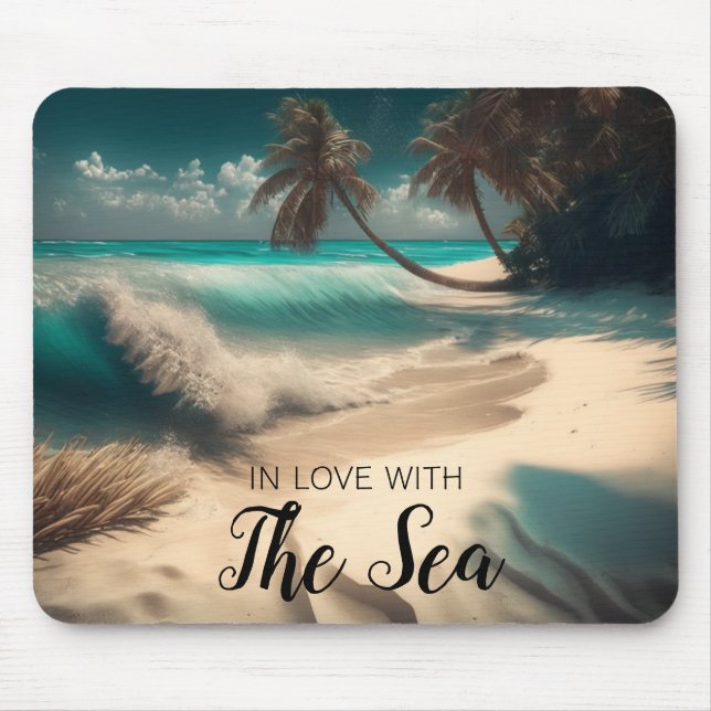 In Love with the Sea | Tropical Art Mouse Mat (Front)