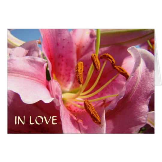 IN LOVE WITH YOU! Valentine's Day Card Pink Lilies