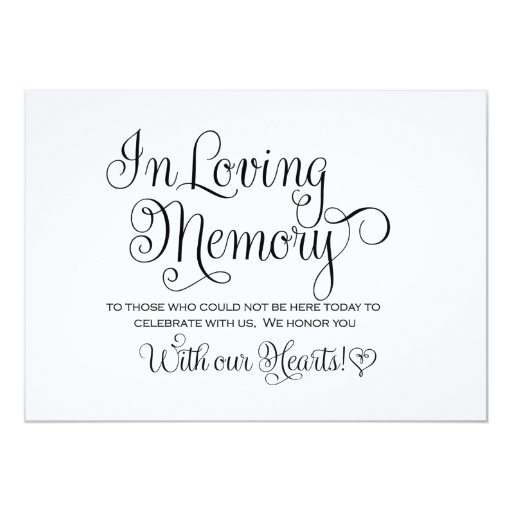 Image of In Loving Memories Wedding Sign Invitation