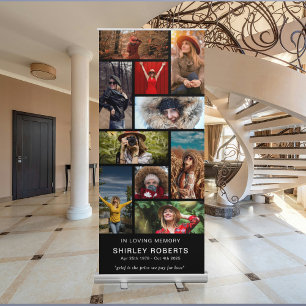 In Loving Memory 10 x Photo Collage Memorial Retractable Banner